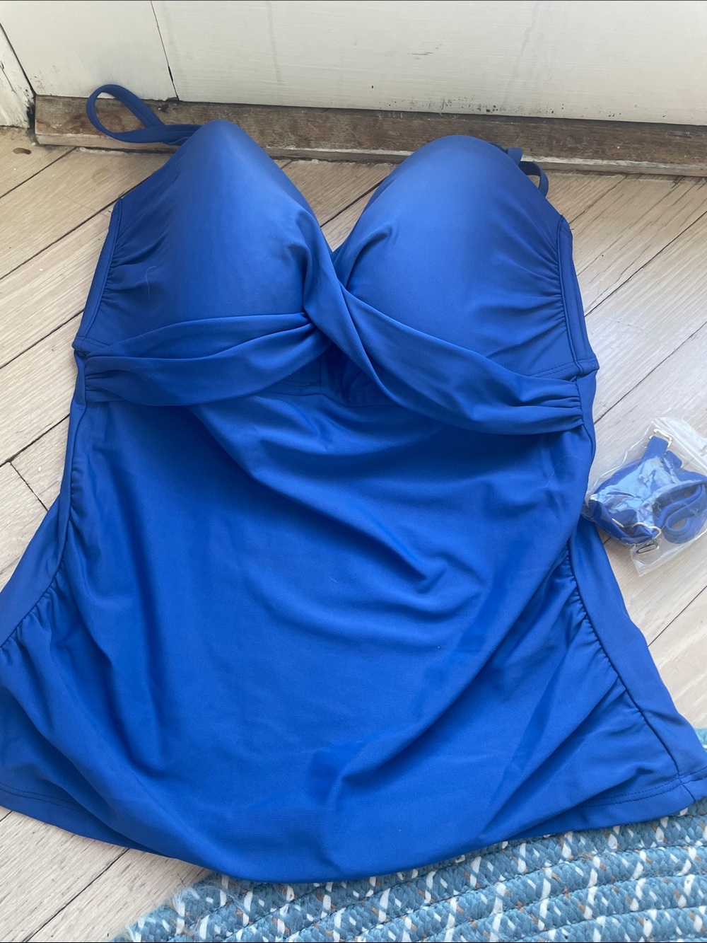 Kona Sol Royal Blue Twist-Front One-Piece Swimdress